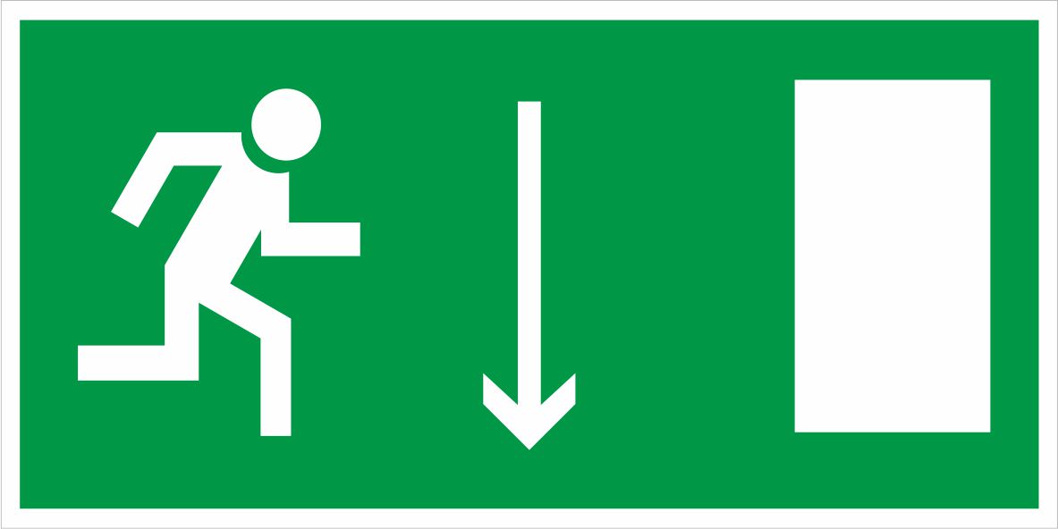 Знак Е09 Указатель двери эвакуационного выхода (правосторонний)