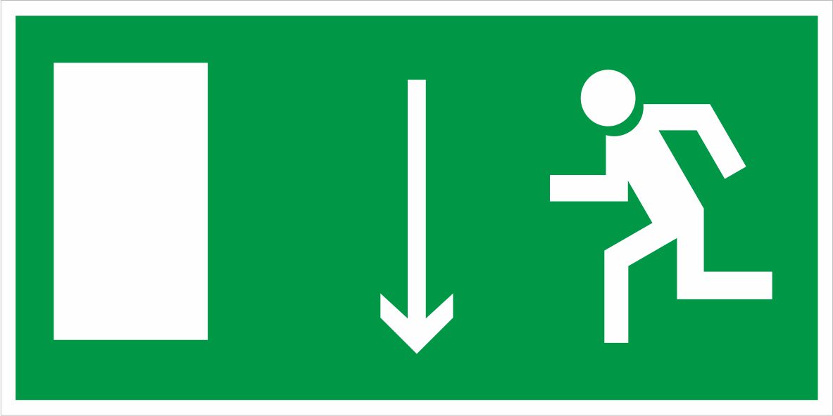 Знак Е10 Указатель двери эвакуационного выхода (левосторонний)