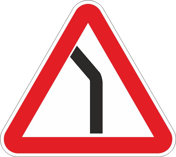 Дорожный знак 1.11.2 Опасный поворот