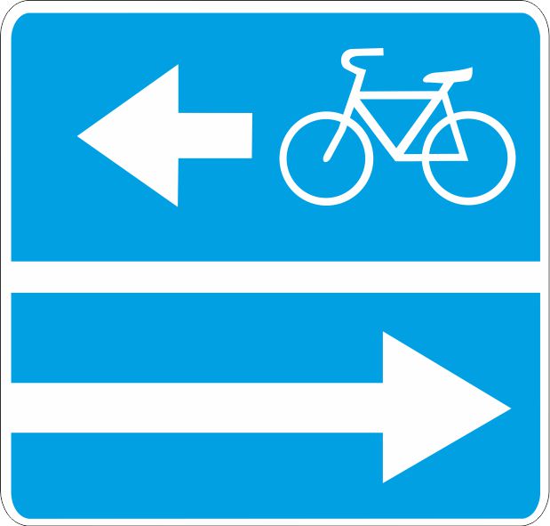 Дорожный знак 5.13.3 Выезд на дорогу с полосой для велосипедов