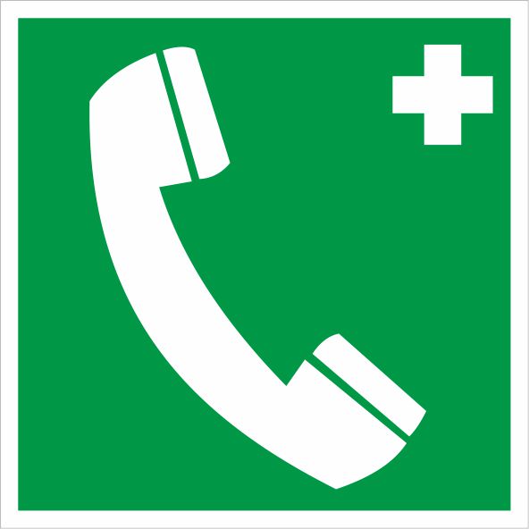 Знак ЕС06 Телефон связи с медицинским пунктом (скорой медицинской помощью)