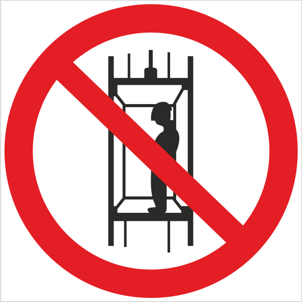Знак Р13 Запрещается подъем (спуск) людей по шахтному стволу (запрещается транспортирование пассажиров)