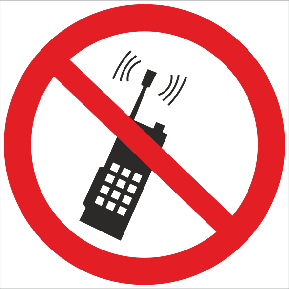 Знак Р18 Запрещается пользоваться мобильным (сотовым) телефоном или переносной рацией